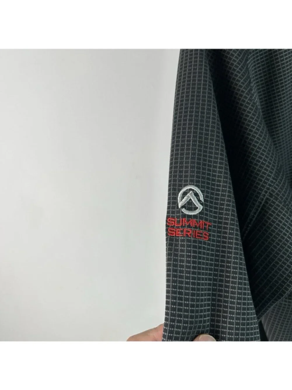 The North Face Black & Grey Check  Fleece Full Zip Softshell Jacket L Summit